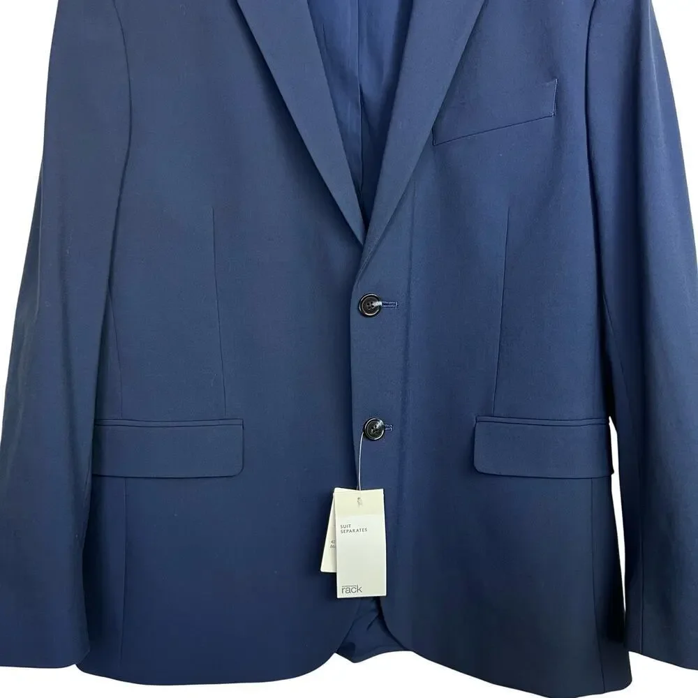 Nordstrom Men's Blazer Suit Jacket Slim Fit in Navy Blue Size 42S